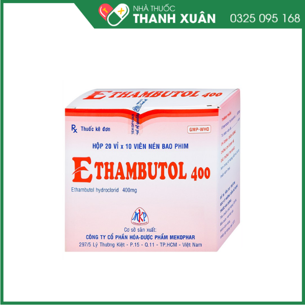 Ethambutol Mekophar 400mg trị lao và phối hợp các thuốc chống lao khác